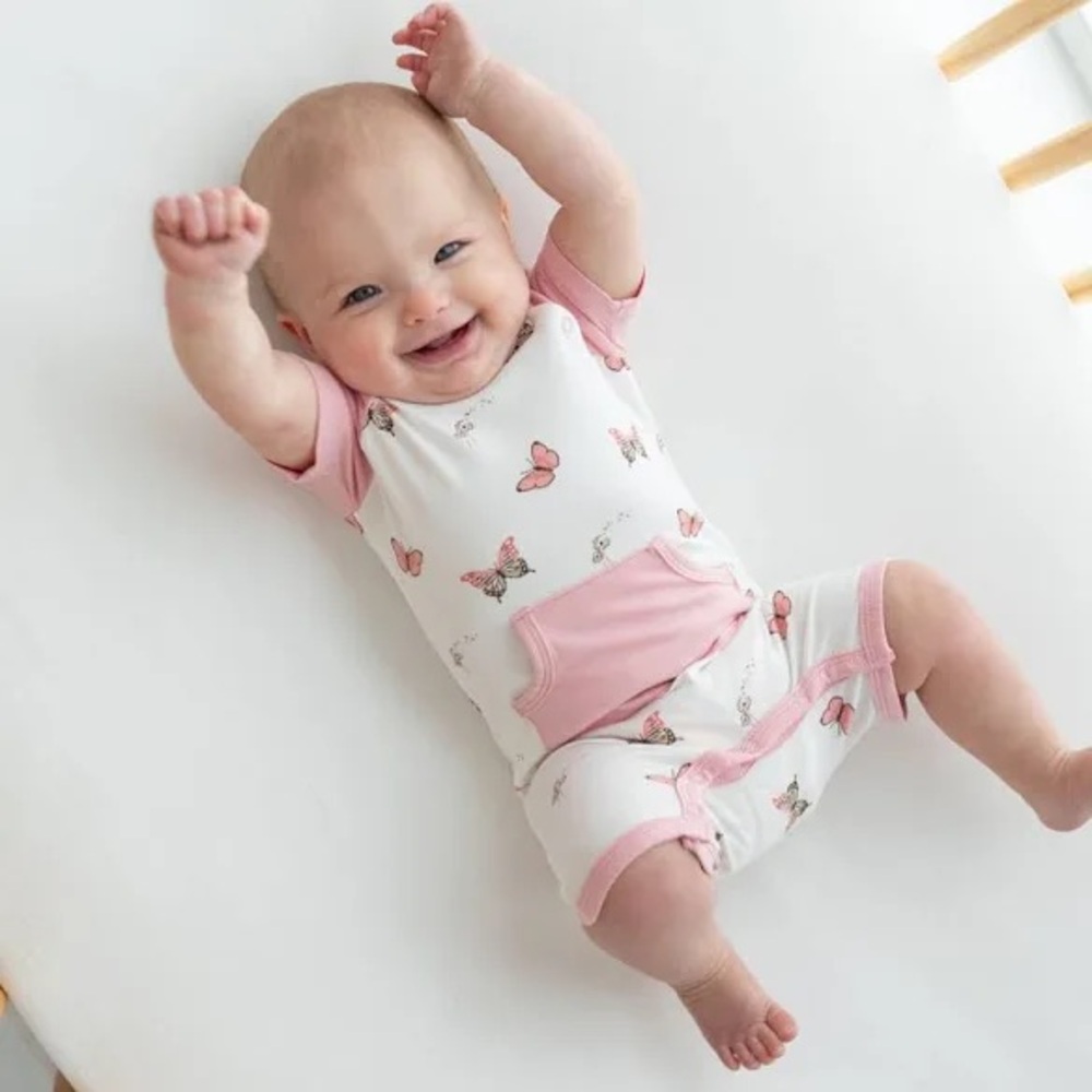 Kyte BABY Pink and White Butterfly One Piece - Picture 7 of 7